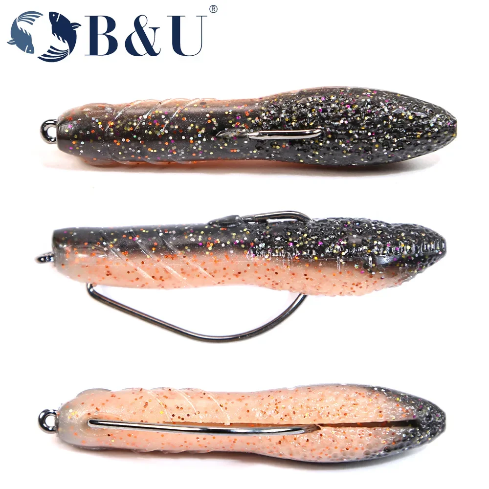 B&U 63mm/80mm Sinking Soft Lure Artificial Fishing Lures Sea Worms Earthworm Fishing Tackle Soft Lures