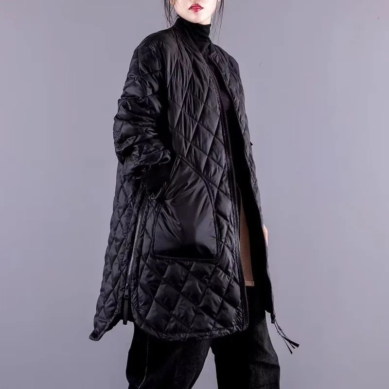 

2023 Autumn Winter Women Ultra Light White Duck Down Short Coat Female Stand Collar Pocket Loose Jacket Warm Outwear