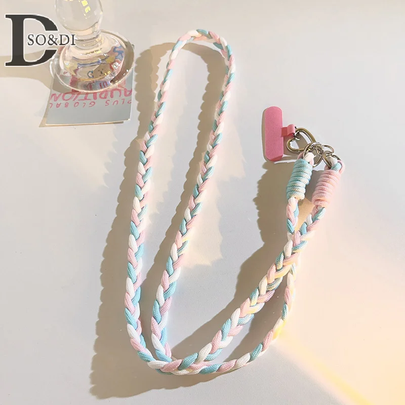 Colorido Crossbody Long Phone Strap Corda Cadeia, Universal Keyring Keychain, saco pingente, iPhone, Huawei, Xiaomi