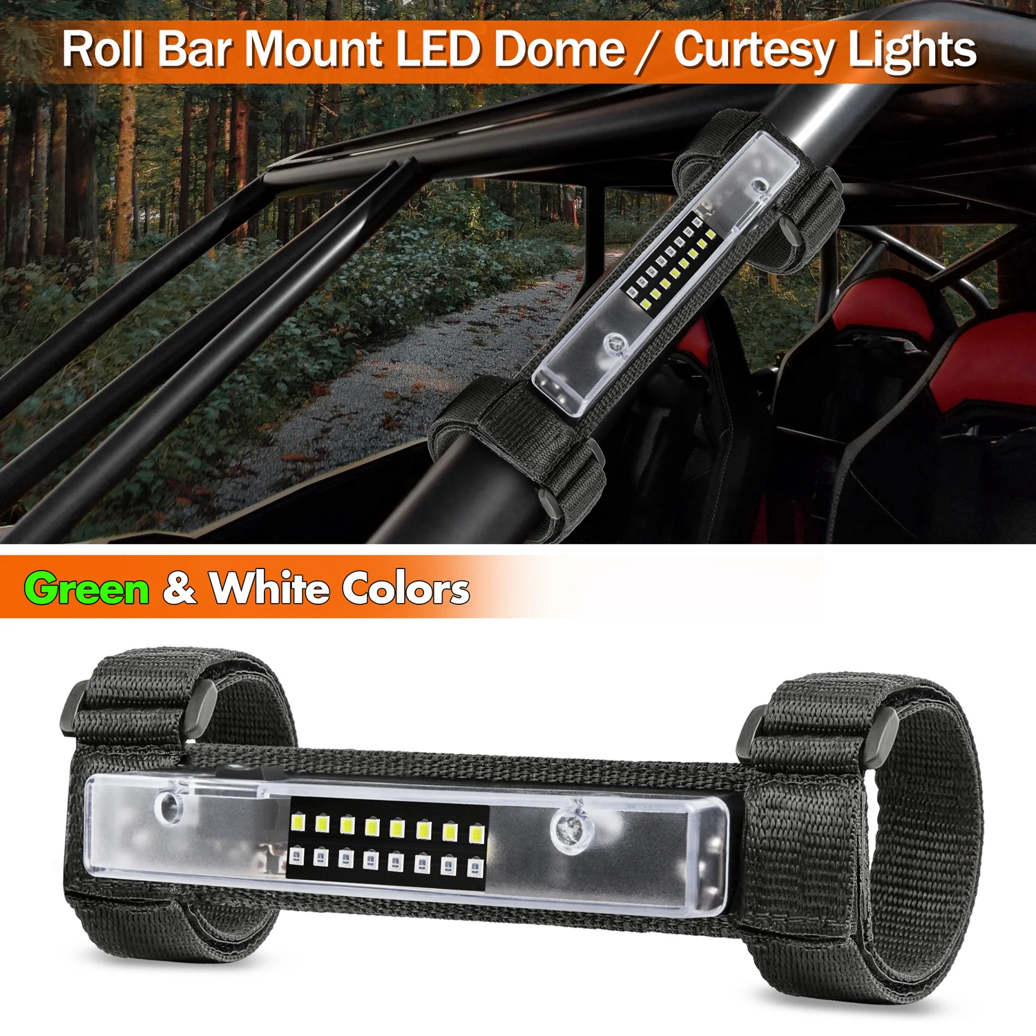 

for CFMoto UForce U10 Pro/ Uforce U10 Pro XL 2025 UTV Interior Dome Light Universal Roll Bar Mount LED Read Light Carge Lighting