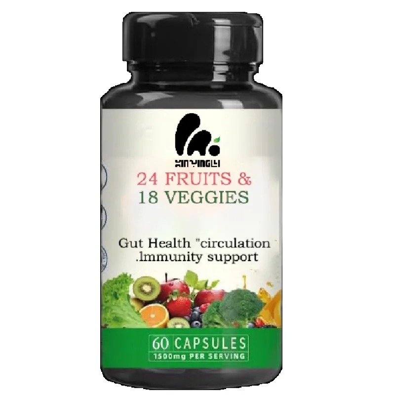 Gut Health Probiotic Capsules contain 24 types of fruits, 18 types of vegetables and herbs, providing antioxidant support
