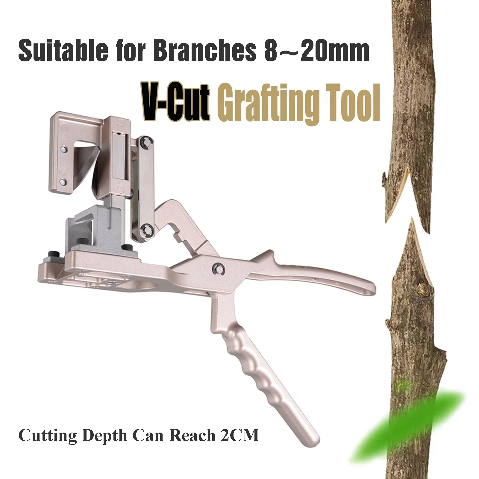 Garden Pruning Shears V-Cut Grafting Shears Pruner Scissors Cutting Tool for Grafting Fruit Tree Nursery Tool Cut Depth 2.5cm