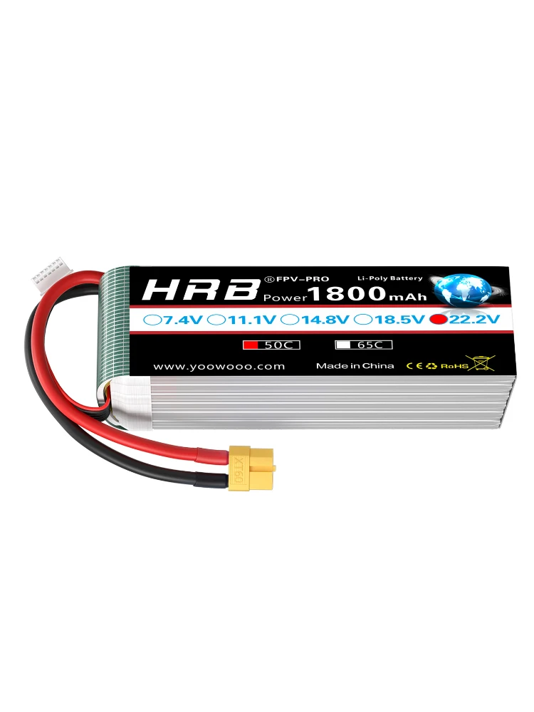 HRB 6S 22.2v 1800mAh Lipo Batterij 50C Met XT60 Connector RC Lipo Voor 380L Vliegtuig Helikopter drones RC Auto RC Boot - afbeelding 2