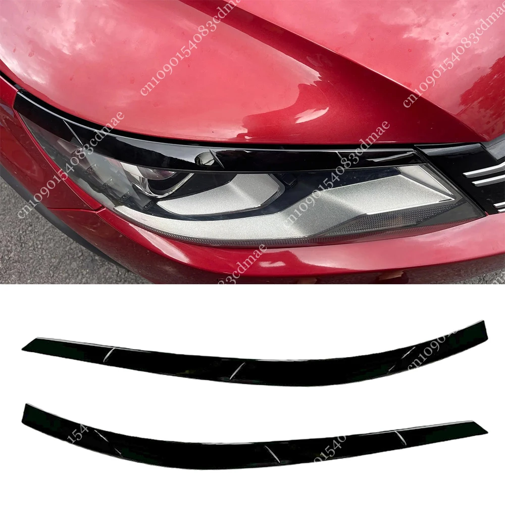 

Для Volkswagen Tiguan MK1 TDI TSI R LINE 2011-2015 глянцевая черная передняя фара для бровей и век, накладка на лампу, капоты, комплект кузова