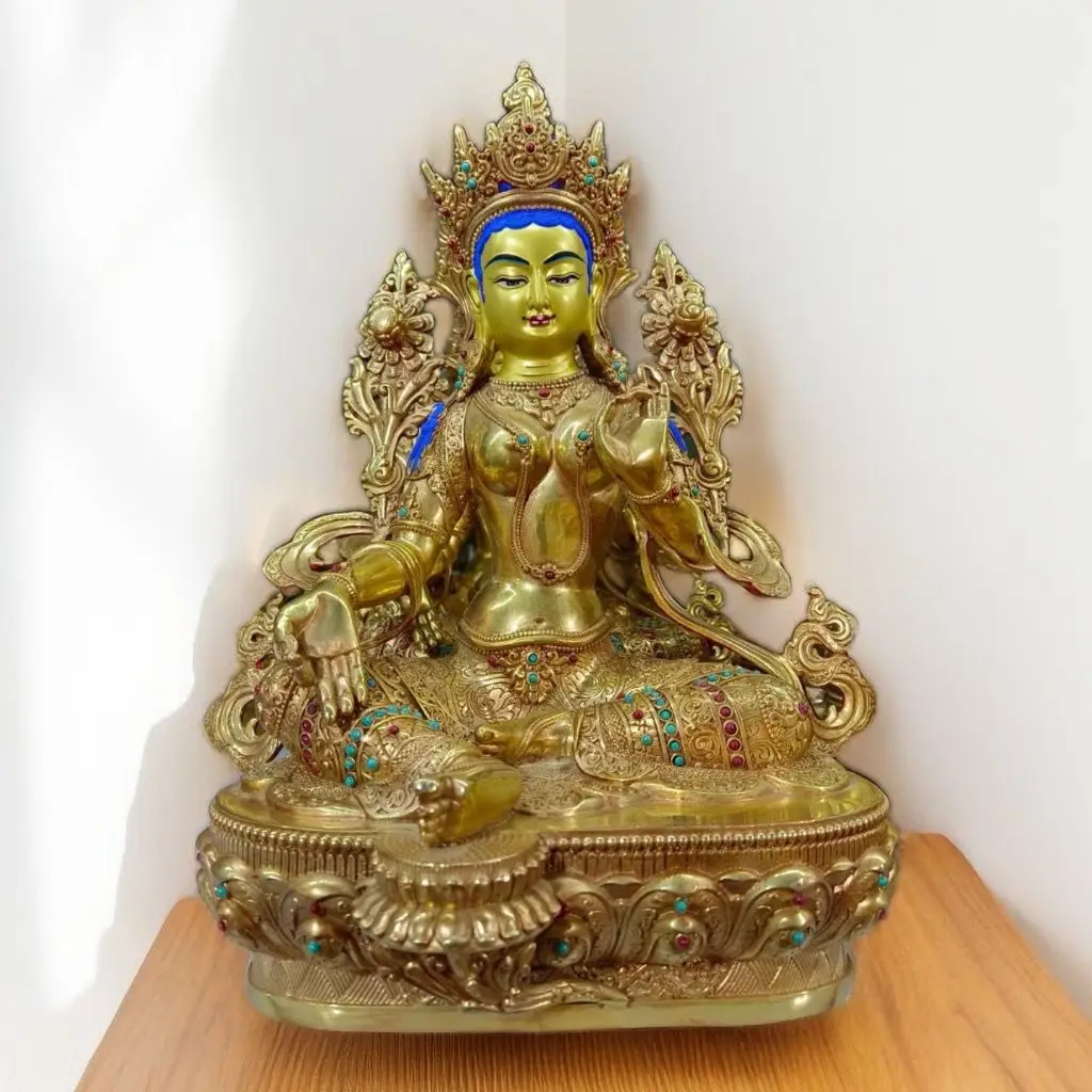 Gilt Taiwan boutique one foot tantra offering Buddha statue pure copper Tibetan bronze statue ornament