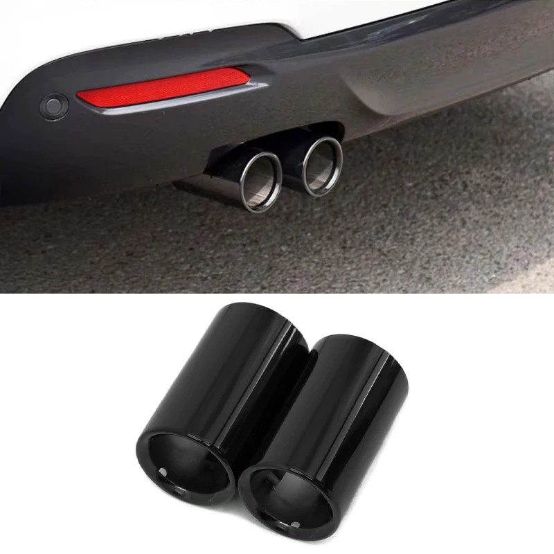 

2pcs/lot Stainless Steel Car Exhaust Trims Muffler Tip Covers For BMW F30 E92 E90 3 Series GT 325i 328i 2006 2007 2008- 2010