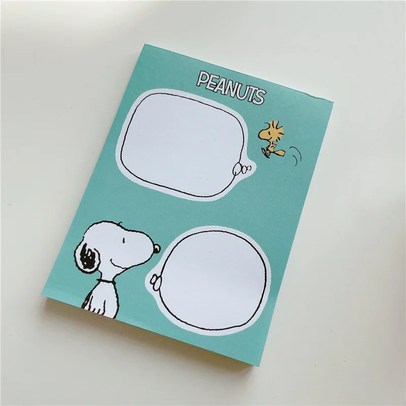 Imagem -04 - Kawaii Snoopy Memo Pad Sticky Note Cão dos Desenhos Animados Notebook Etiqueta de Papelaria Notepad Post Escritório Material Escolar 12 Pcs por Lote