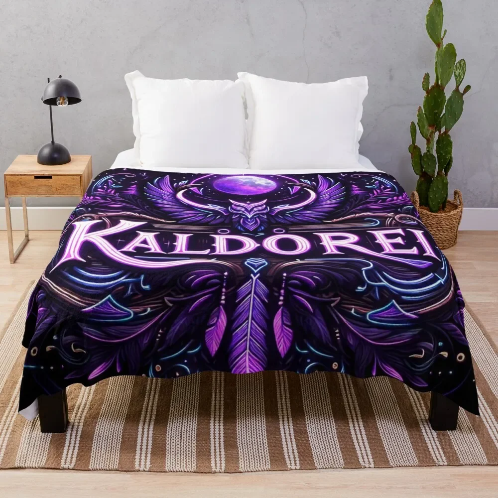 

Night Elf / Kaldorei World of Warcraft Inspired Neon Crest. Throw Blanket Furrys warm winter Sofa Quilt Blankets