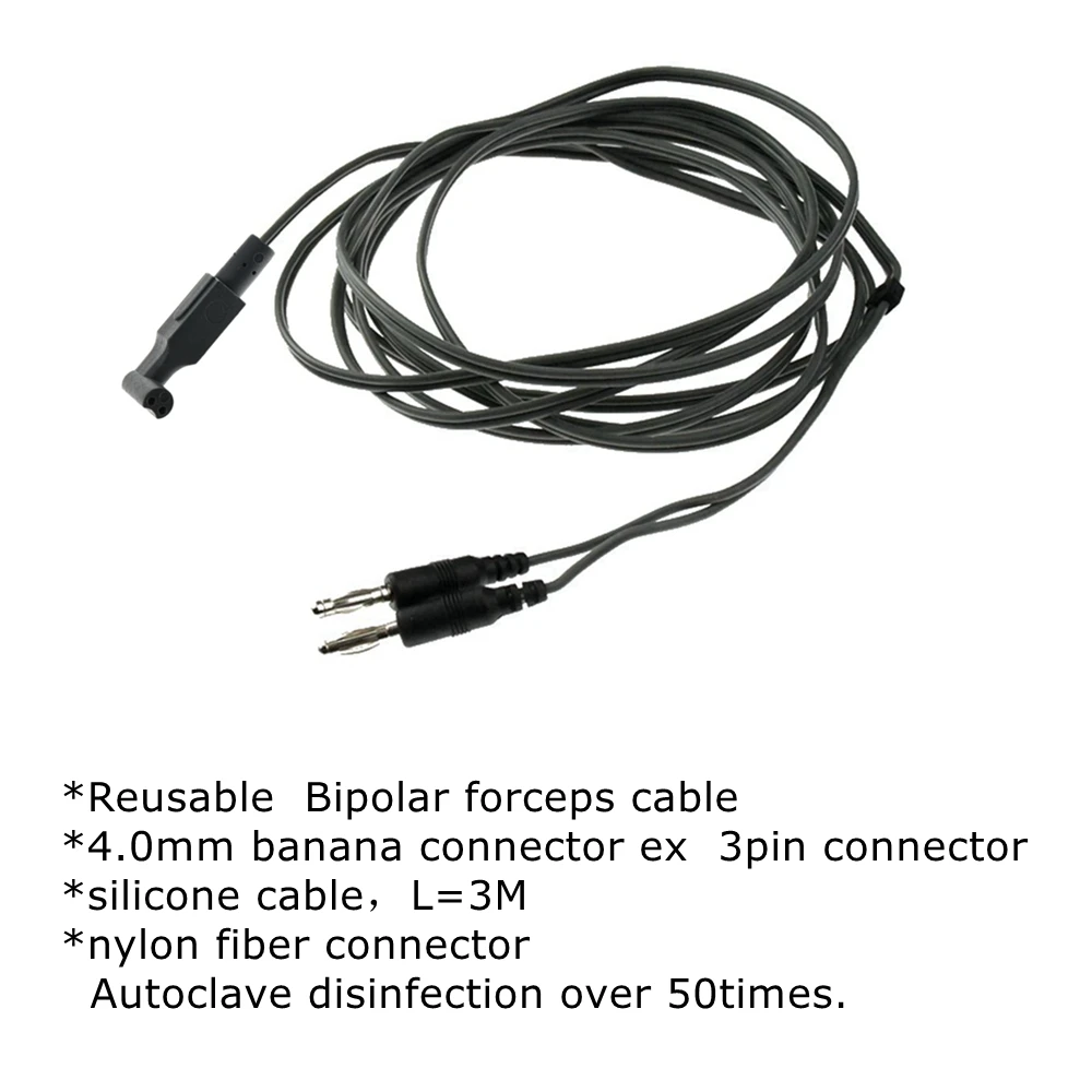 4.0 mm Banana to erbe 3 Pin Connector Connector Socket, Reusable  Electrocoagulation Forceps Silicone Adapter Cable