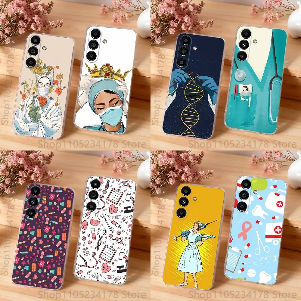 Nurse Medical Medicine Shockproof Clear Case For Samsung Galaxy S30,S25,S24,S23,S20,S21,S22,S10,5G,FE,lite,PIus Cover