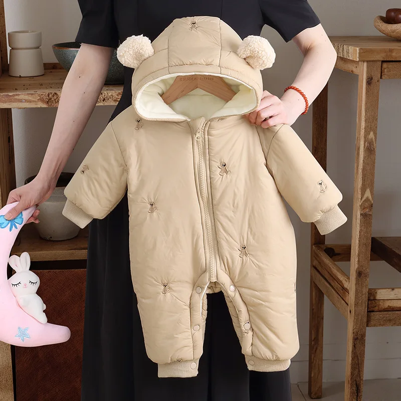 

2025 Winter New Children's Velvet Warm Hoodie Embroidered Printed Outdoor Climbing Clothes