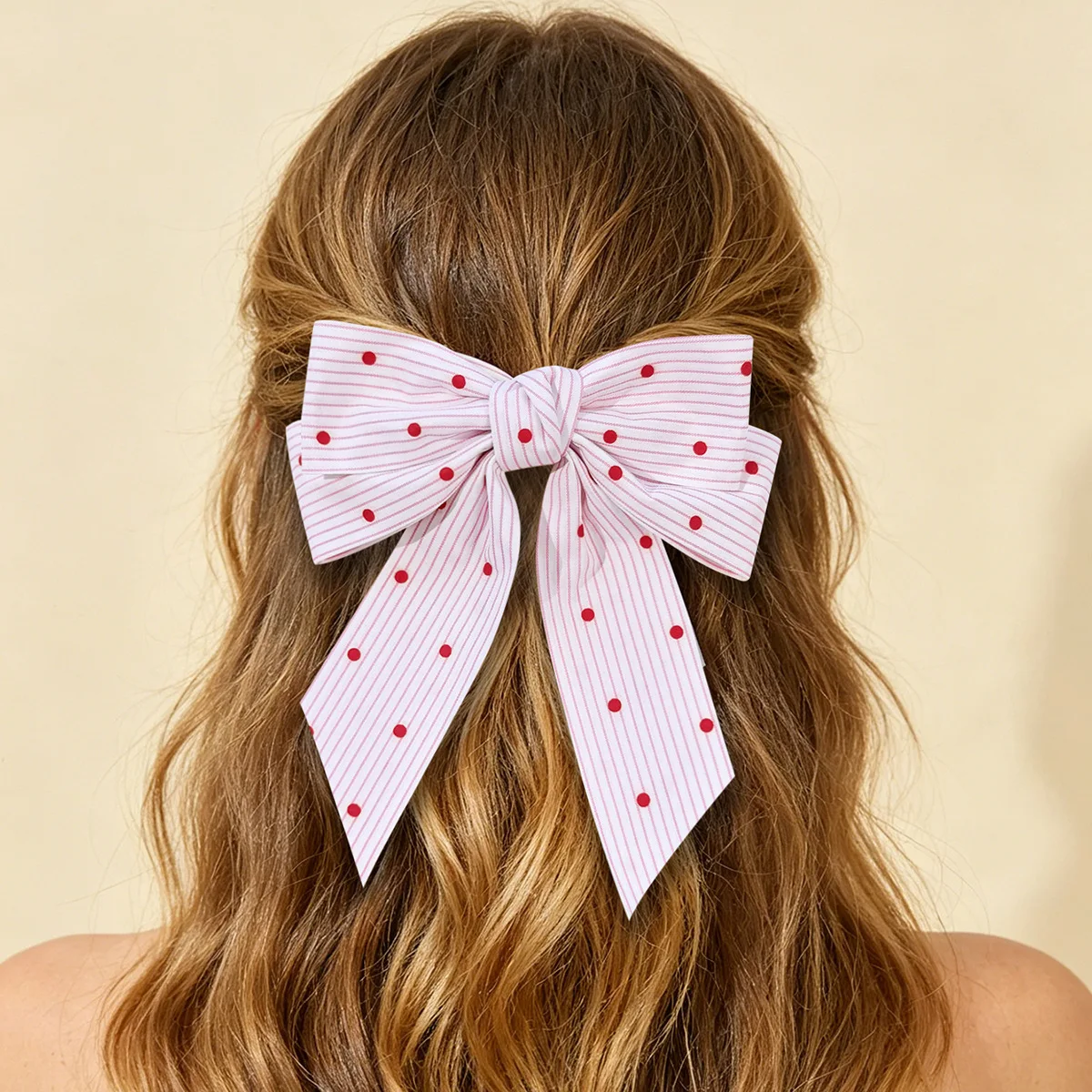 30-unidades-por-lote-pinzas-para-el-cabello-con-lazo-de-tela-con-lunares-rojos-de-512-pulgadas-para-mujeres-y-ninas-pinza-para-cola-de-caballo-accesorios-para-el-cabello-a-la-moda