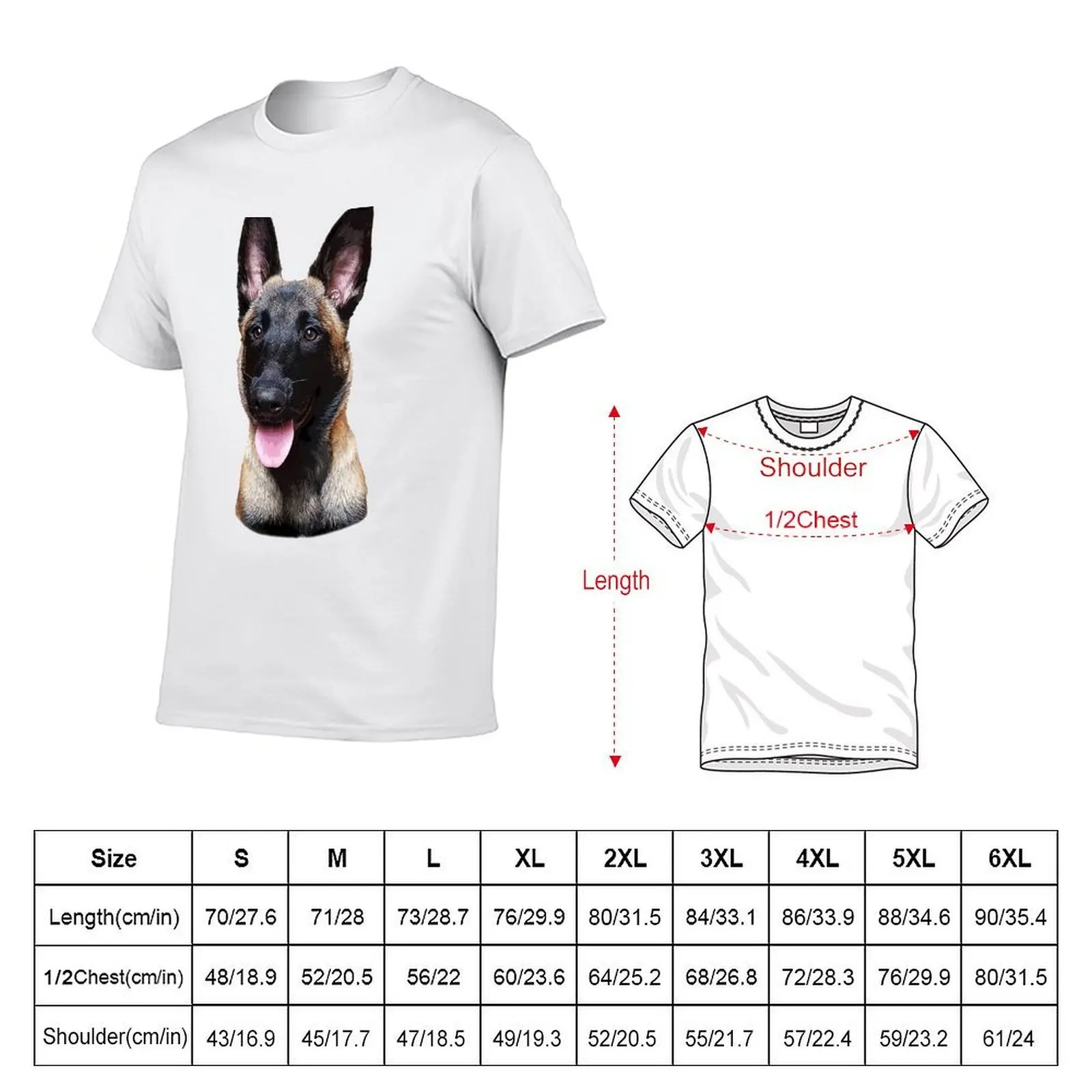 Belgian Malinois Puppy Dog T-Shirt t shirts for man slim fit man t shirts cotton T-Shirt