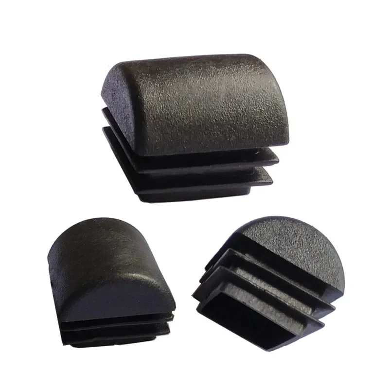 2-10Pcs  Square oblique pipe plug Blanking End Cap  Black Plastic Table Chair Leg Cover Furniture Feet Protector