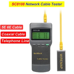 Portable LCD Network Tester Meter, LAN Phone Cable Tester & Meter with LCD Display, SC8108, RJ45 Customized