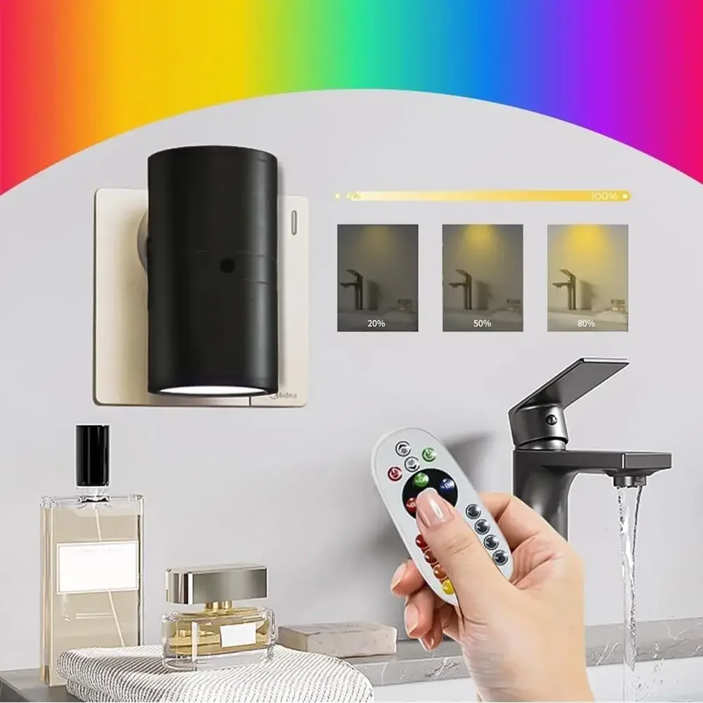 Xiaomi Luce notturna da collegare alla lampada da parete con proiettore LED a 16 colori Sensore di luce ambientale Telecomando per l'arredamento della camera