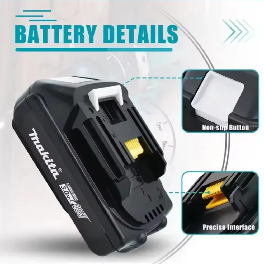 Lithium-ion Makita Original 18V 3.0Ah Rechargeable Power Tool Battery Charger and DGA404 DTD173 TWO04G DTW700 High-Quality - view 3