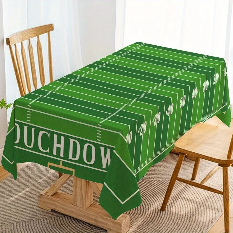 Hafang Grid American Football Field Tablecloth, touchdown scoring theme
