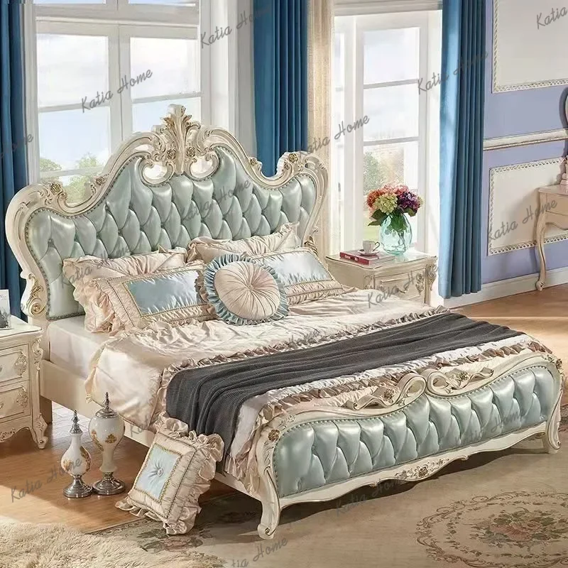 Medium Range Base Double Bed Wooden High Sleeper Adults Full Size Double Bed Bedroom Luxury White