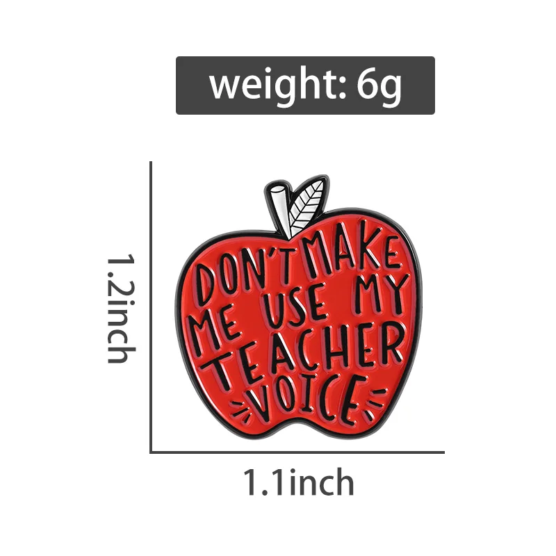 Emaille-Anstecknadeln für Lehrer und Schüler, Skelett-Apfel-Broschen, PROGRESS over PERFECTION-Abzeichen, inspirierender Lehrer-Schmuck, Geschenk – Detail 7