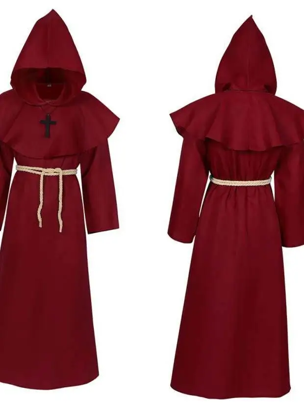 

Medieval Monks Wizards Priests Robe Cos Halloween Costume Women's Traditional Chinese Stage Performance Clothing Polyester