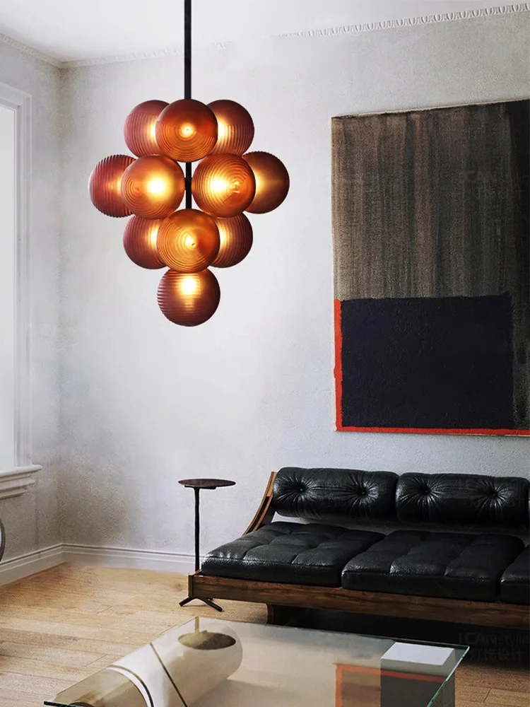

Simple Design Grape Lamp Series Personality Home Decor Elegant Creative Ripple Ball Lights Ceiling Chandelier For Living Room