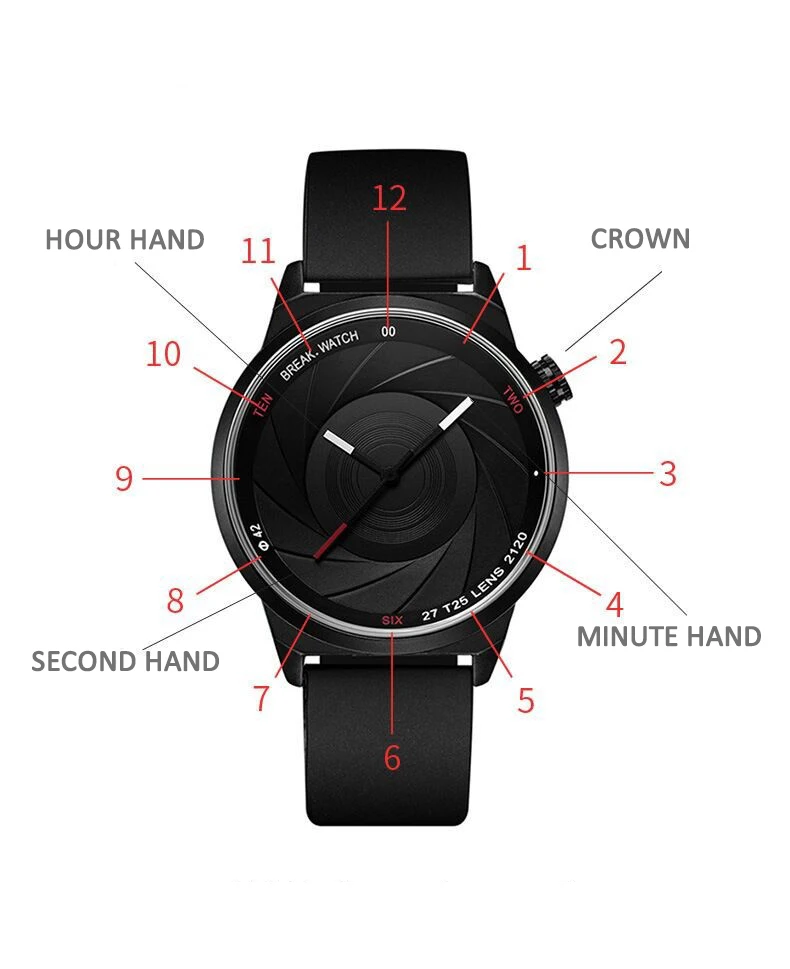 UTHAI CQ175 Spiral Pattern Men's Watch Personality Trend Sports Quartz Watch Leather Strap Life Waterproof