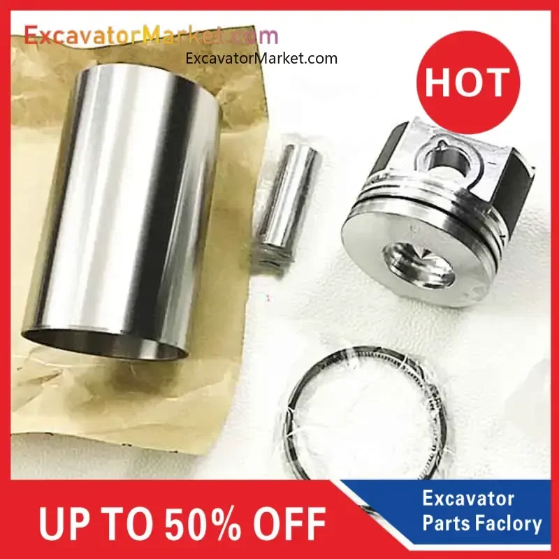 For excavator Engine Repair Kit for Komatsu PC60 100 120-5-6-7 Engine Overhaul Parts Four Matching Cylinder Liner 4D95 Piston