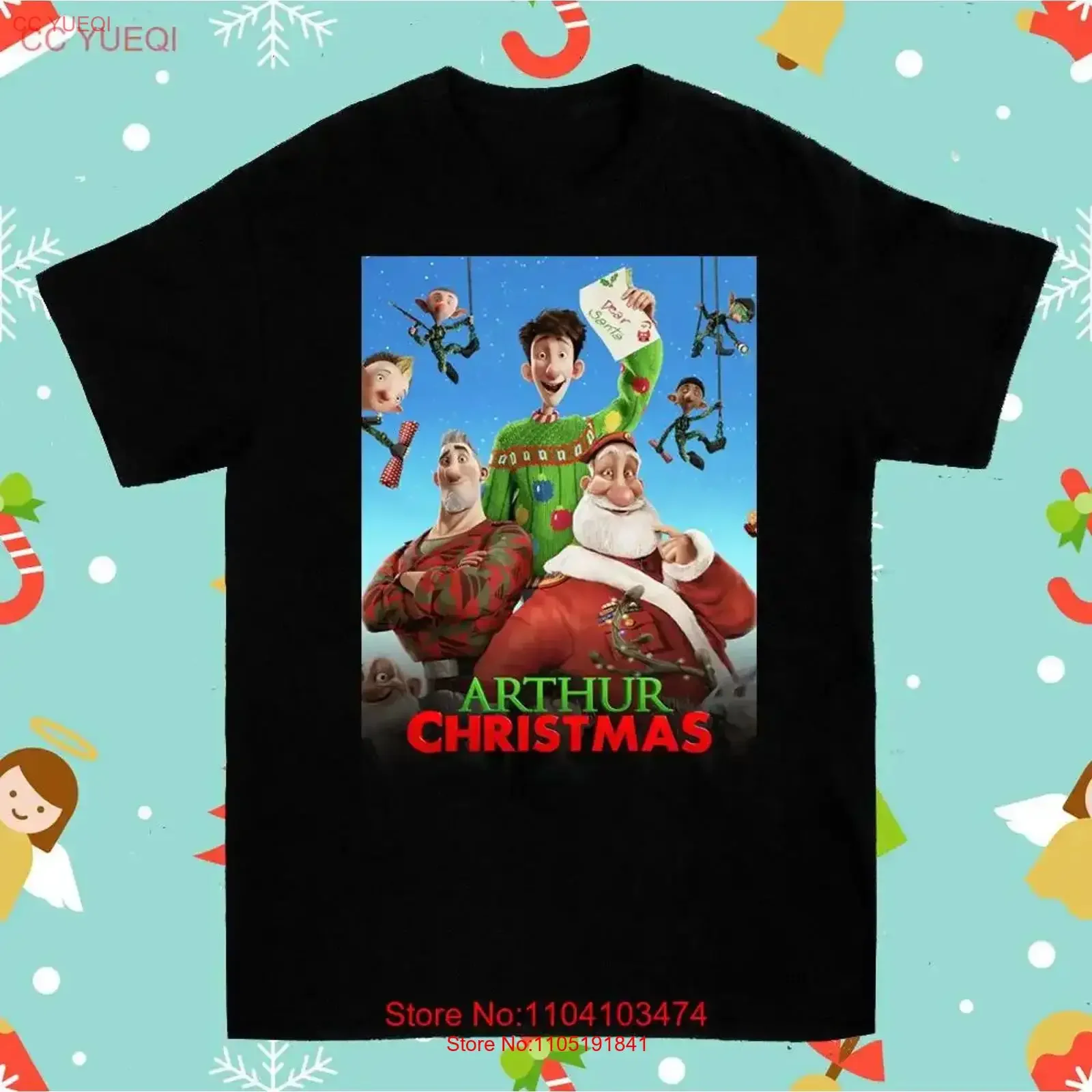 Arthur Christmas Movie Cotton  T Shirt S 5XL CO339 vintage Washed Unisex Comfortable graphic homme designer clothes Breathable