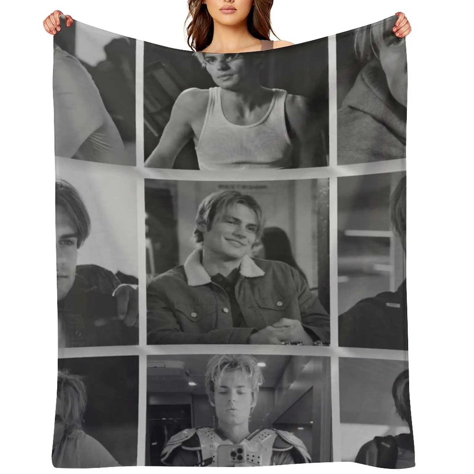 

Cole Walter Collage- Black and White- My Life with the Walter Boys Throw Blanket Retros Travel Plaid Blankets