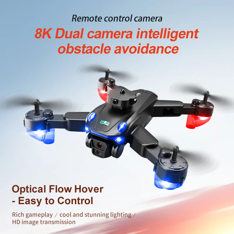 M2S Remote Control Drone 8K Dual Camera UAV Optical Flow Position Quadcopter Obstacle Avoidance 6 Axis RC Drones Headless Mode