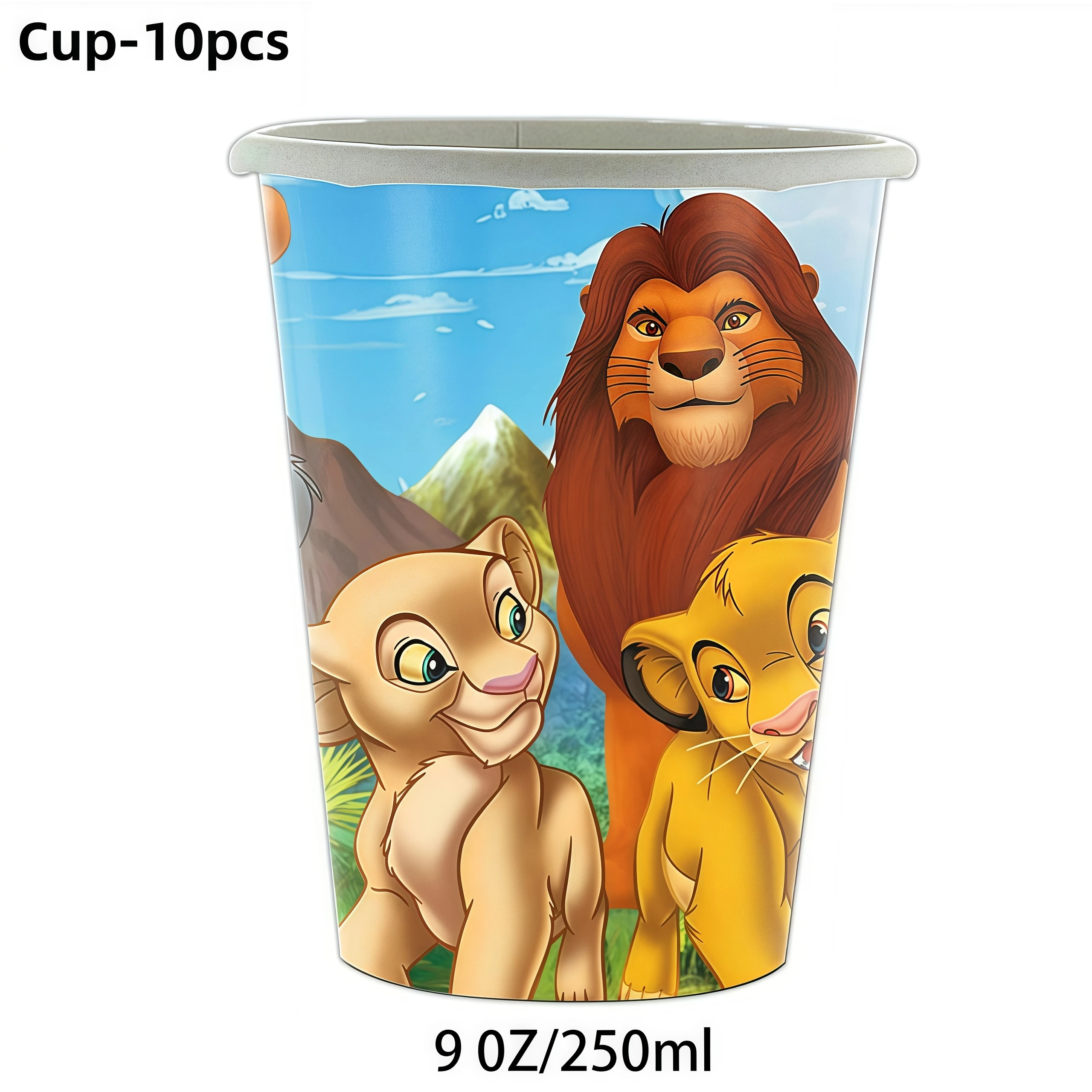 König der Löwen Simba Geburtstagsdekoration Partyzubehör Cartoon-Becher Teller Servietten Tischdecke für Kindergeburtstag Geschenk Babyparty – Detail 31