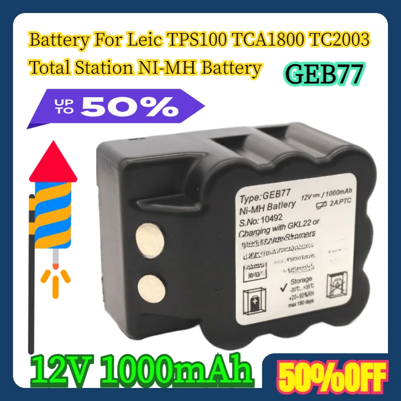 

Аккумулятор 12 В, 1000 мАч для Leic TPS100 TCA1800 TC2003, никель-металлогический аккумулятор GEB77