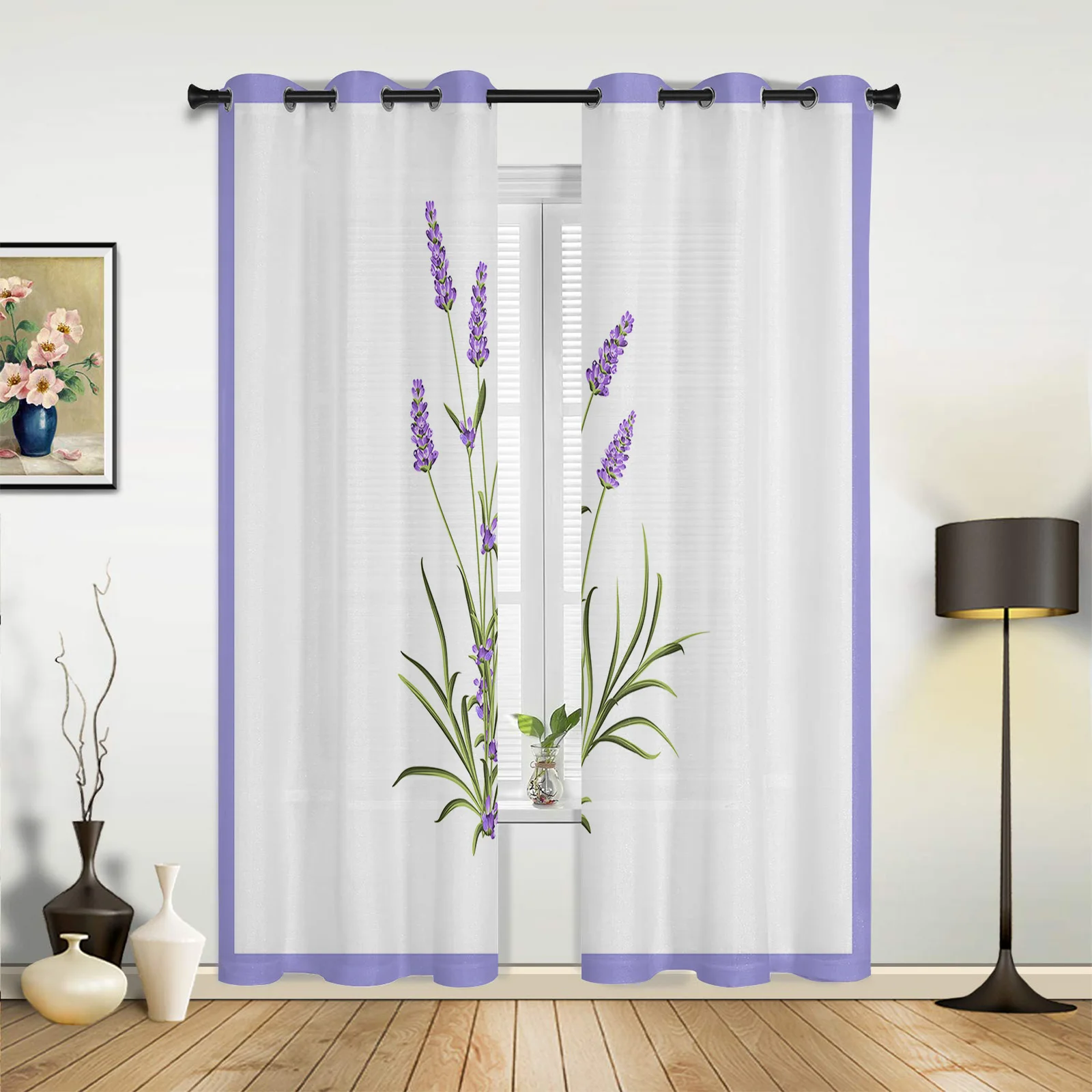 Purple Flower Lavender Romance Curtains for Bedroom Living Room Drapes Kitchen Children\'s Room Window Curtain Modern Home Decor