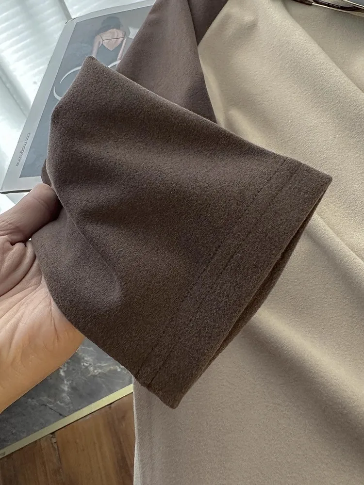 زوجين Sle على الوجهين الألمانية المخملية طويلة Sve تي شيرت oulder إدراج تصميم عادية فضفاضة تناسب Boting المحملة irt #5