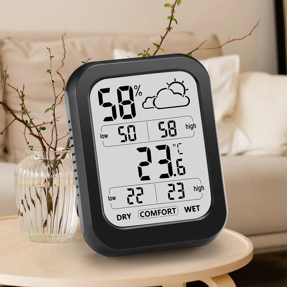 LCD Digital Thermometer Hygrometer Indoor Room Electronic Temperature Humidity Meter Sensor Gauge Weather Station -20~60℃