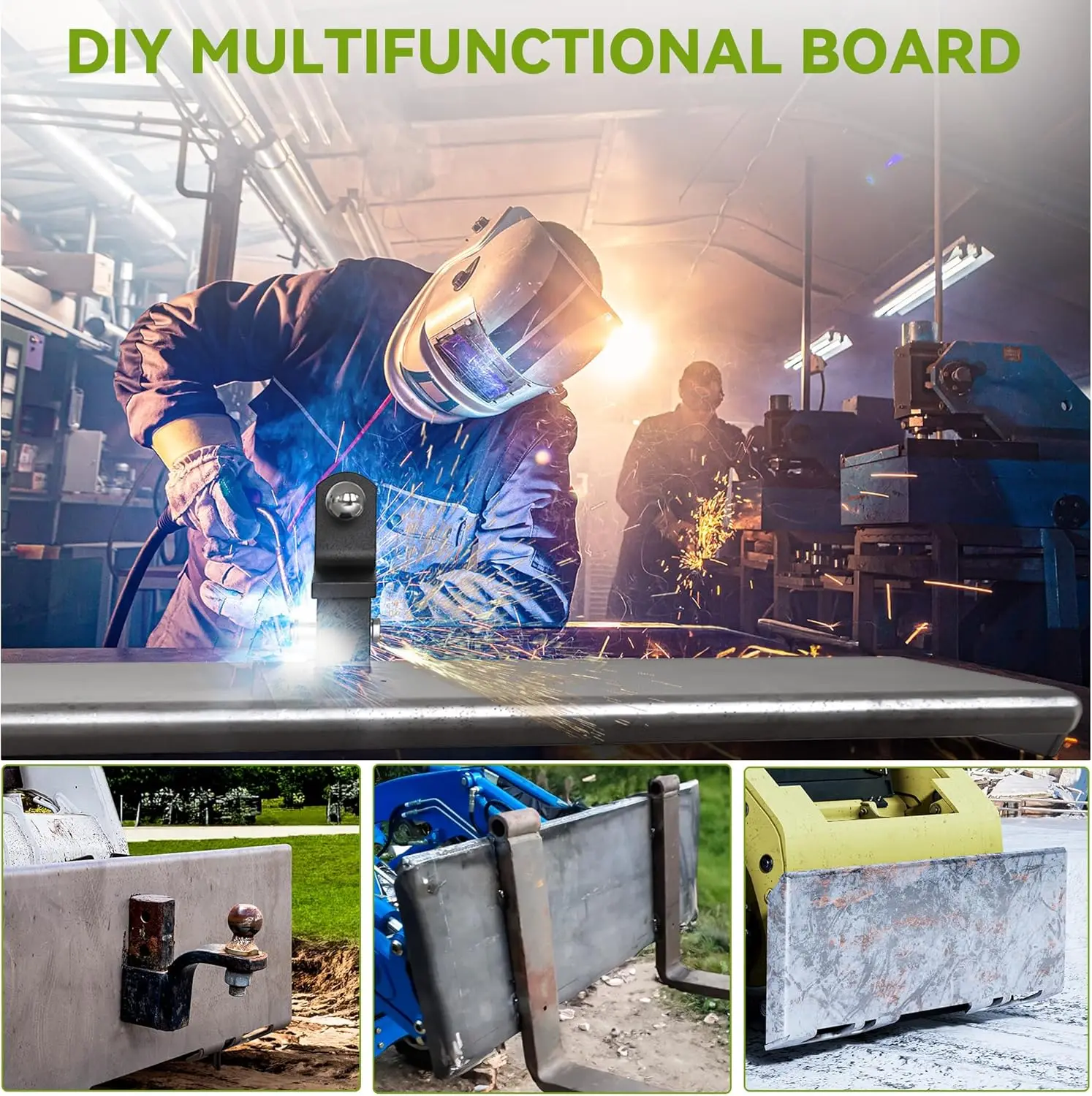 لوحة تثبيت Steer ZZH مقاس 3/8 بوصة، مرفق لوحة توجيه سميكة للانزلاق، لوحة توصيل سريعة عالمية متوافقة مع Kubota، Bobcat