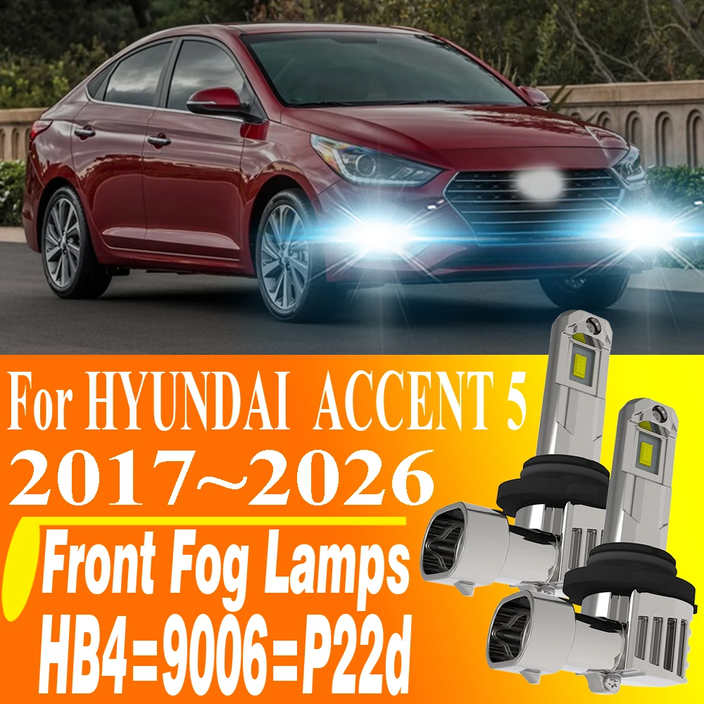 2pcs HB4 P22d LED Headlight Car Diode Bulb 9006 Canbus Error Free White Moto Fog Lamp 12V 55W For HYUNDAI ACCENT 5 HC 2017~2026