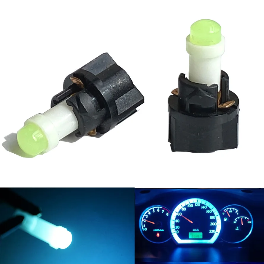 

10PCS T5 LED Lights W1.2W W3W LED with Twist Lock Socket Car Interior Light Auto Side Wedge Dashboard Gauge Instrument Lamp Bulb