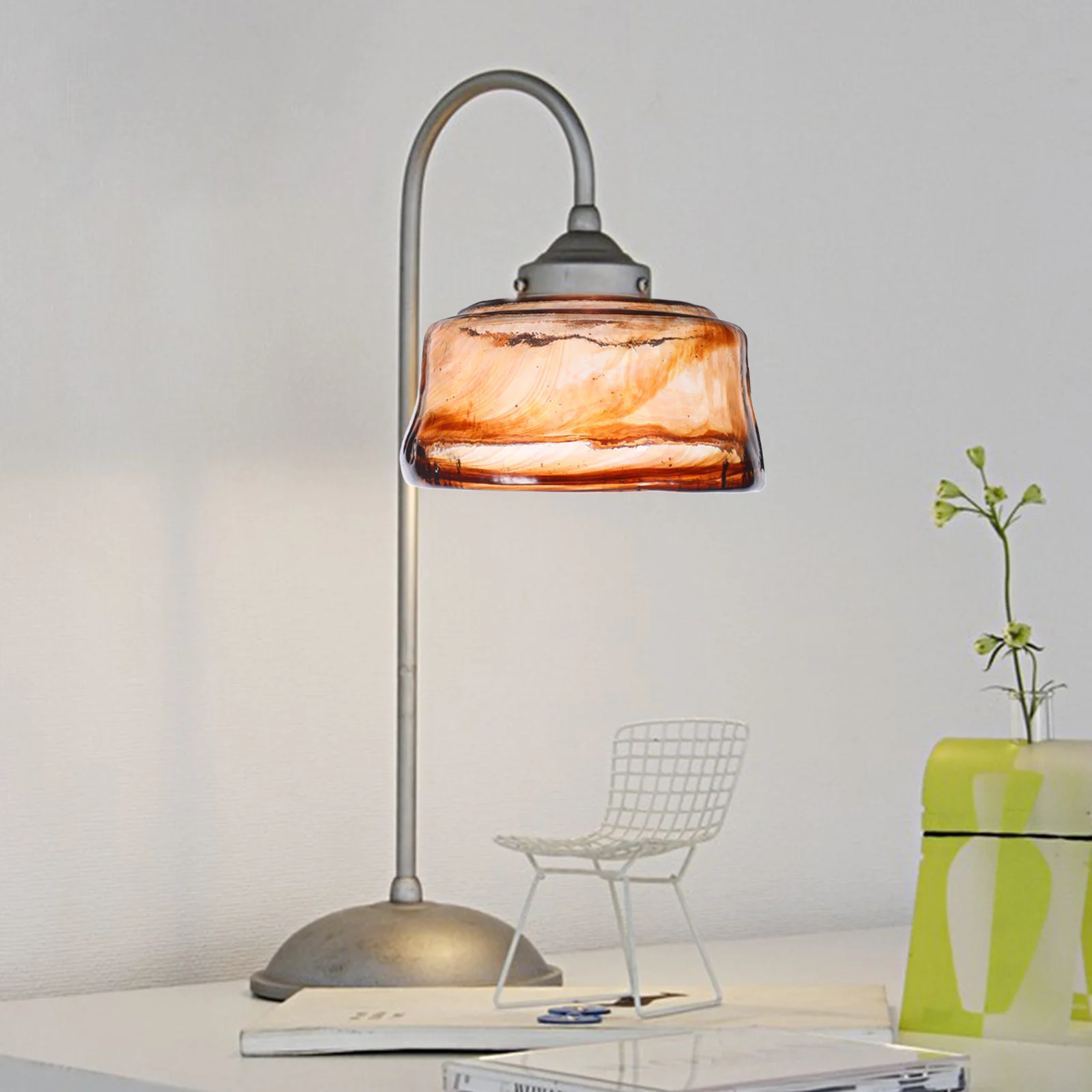 

Amber Glass Pendant Lamp Shade Vintage Retro Cylinder Design 35Mm Center Hole for Kitchen Counter Entryway Home Decor Lighting