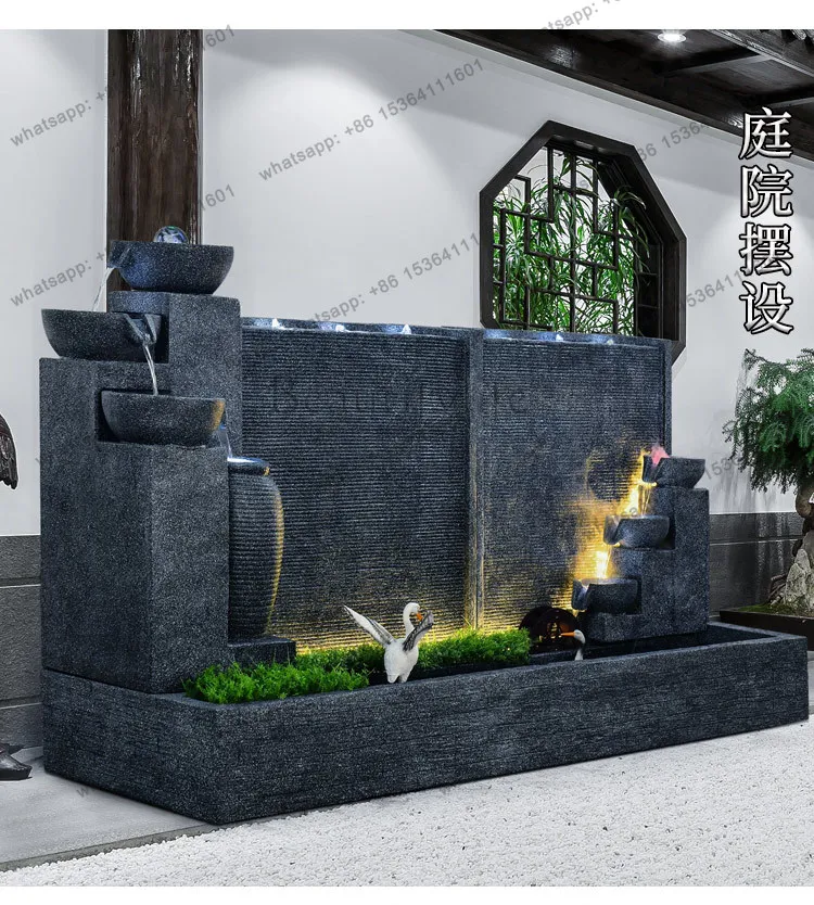 European-style flowing water fountain water curtain wall  company garden landscape decoration ornament