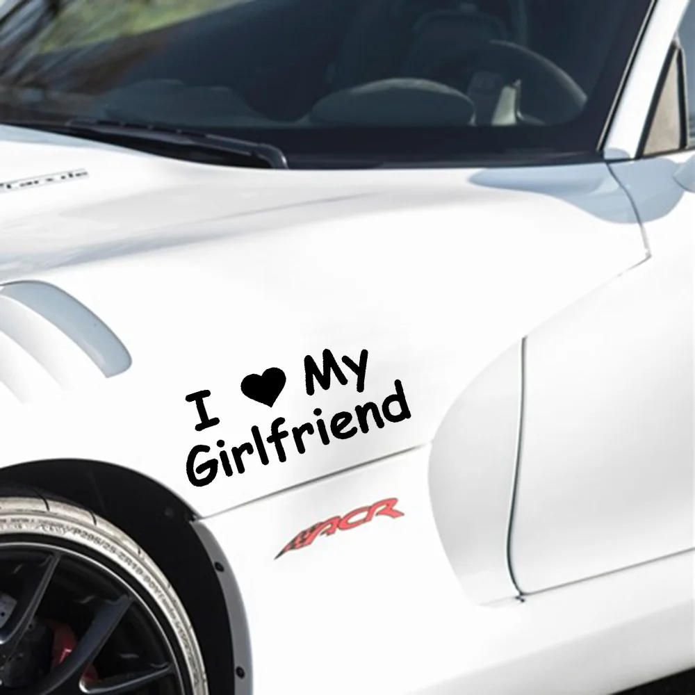 20x8cm I Love My Girlfriend Vinyl Decal Car Sticker Waterproof Auto Decoration for Car Body Bumper Rear Window F105