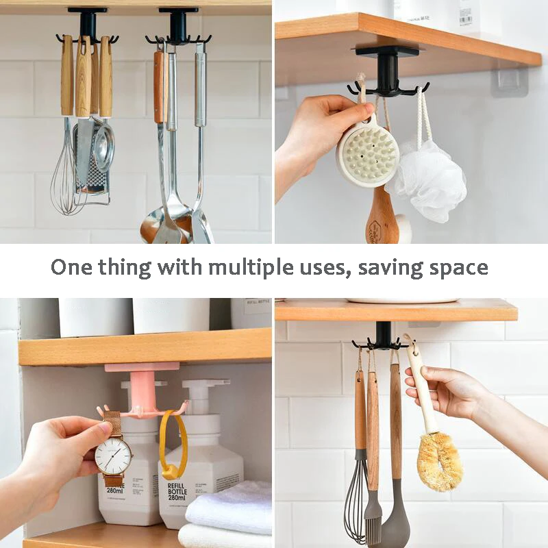 For Kitchen Organizer and Storage  Supplies s Rotatable Hook Up  Rack  Accessories Cabinet