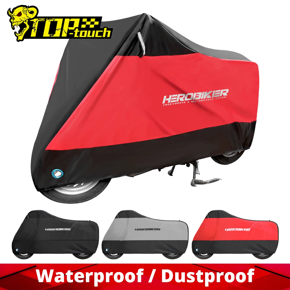 Motorradabdeckung Staubdichter UV-Schutz Motorrad-Regenmantel Wasserdicht Ganzjährig Outdoor Camping Moto Roller Regenschutz M-4XL