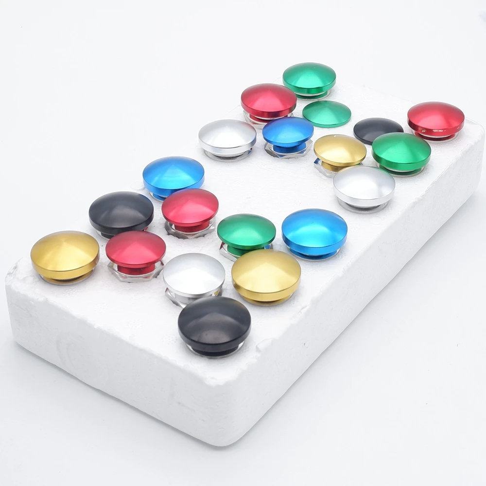 Botão de Pressão Metálico Momentâneo com Terminal de Parafuso e Auto-reset, Cabeça Cogumelo 16/19/22mm - Cores Vermelho, Verde, Azul, Amarelo, Preto