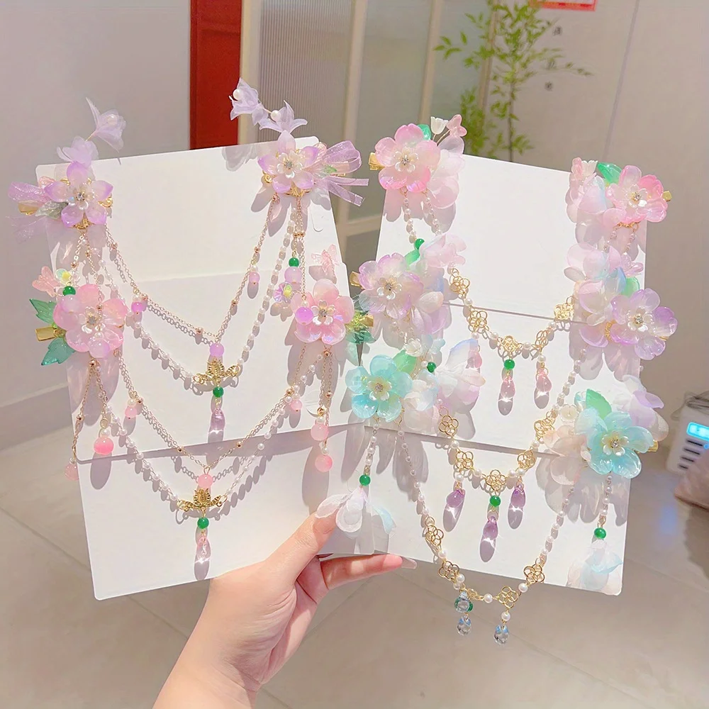 Traditional Chinese Forehead Chain - Hanfu Hair Accessory with Dangling Pearls | Fairy Step-Shake Hairpin for Girls