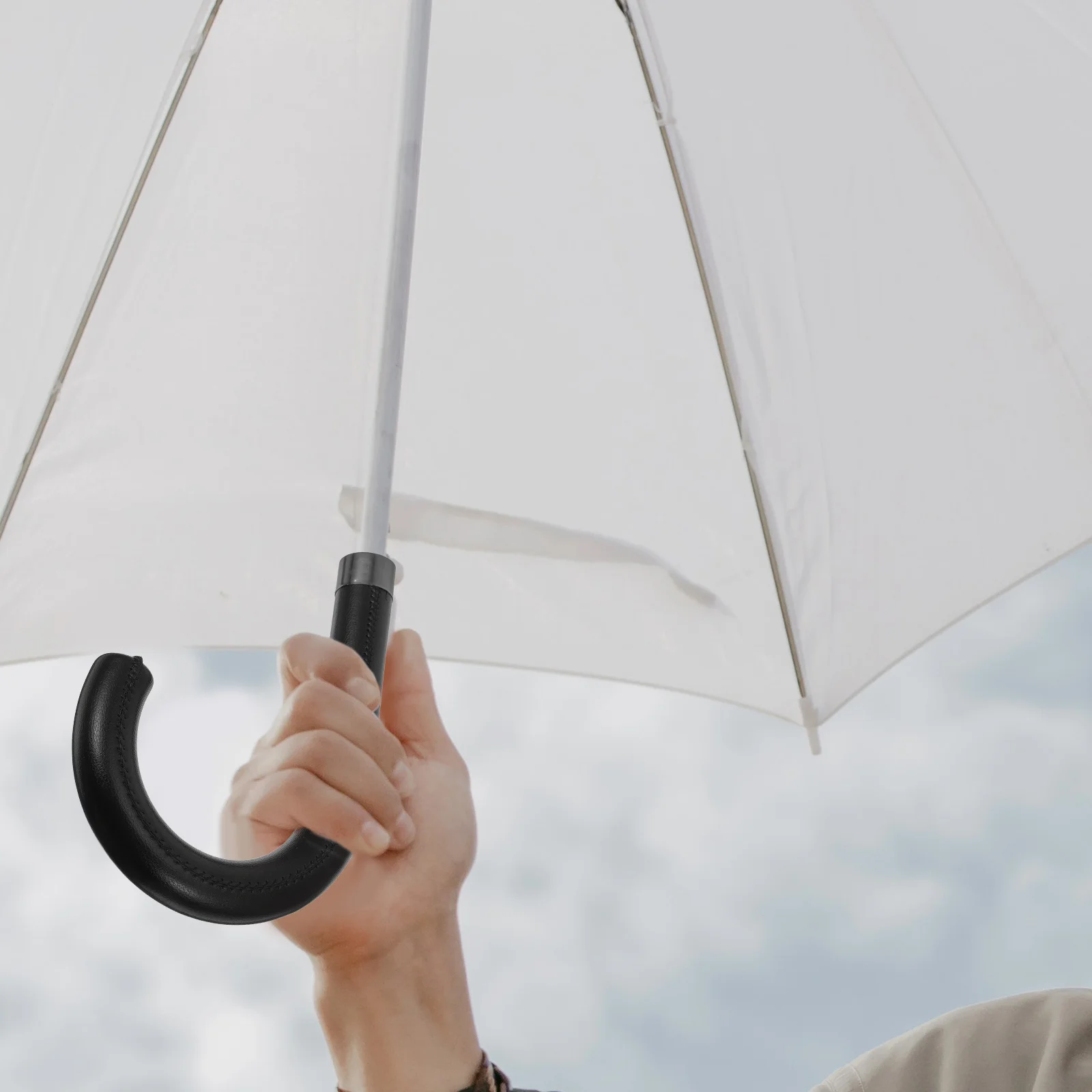 

Cane Umbrella Handle Cover Windproof Large Rain Replacement UV Black Plastic Grip for Extra Durability