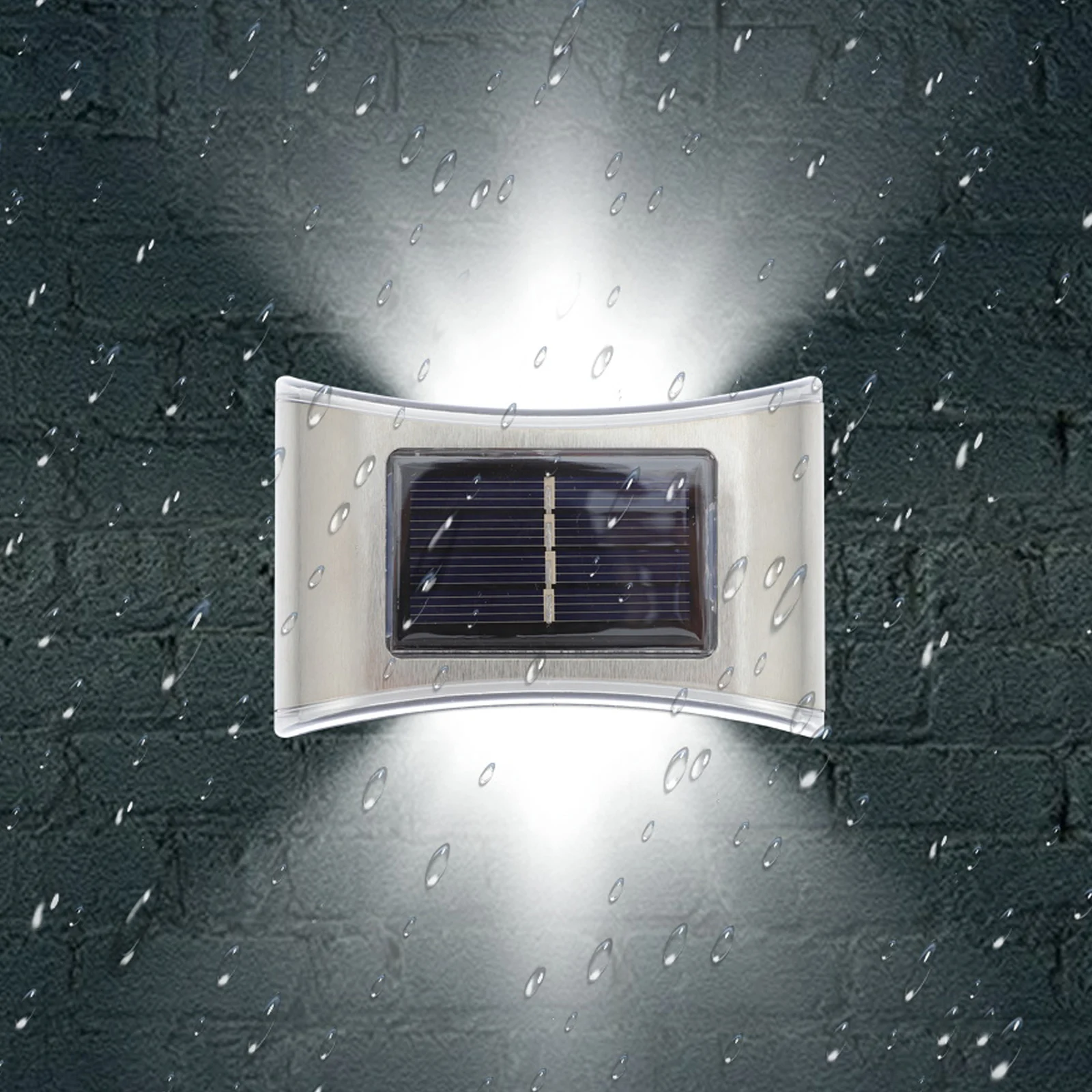 

Solar Powered LED Yard Light Garden Wall Lamp Waterproof Outdoor Solar Lamp Garden Street Lights Silver Easy Install