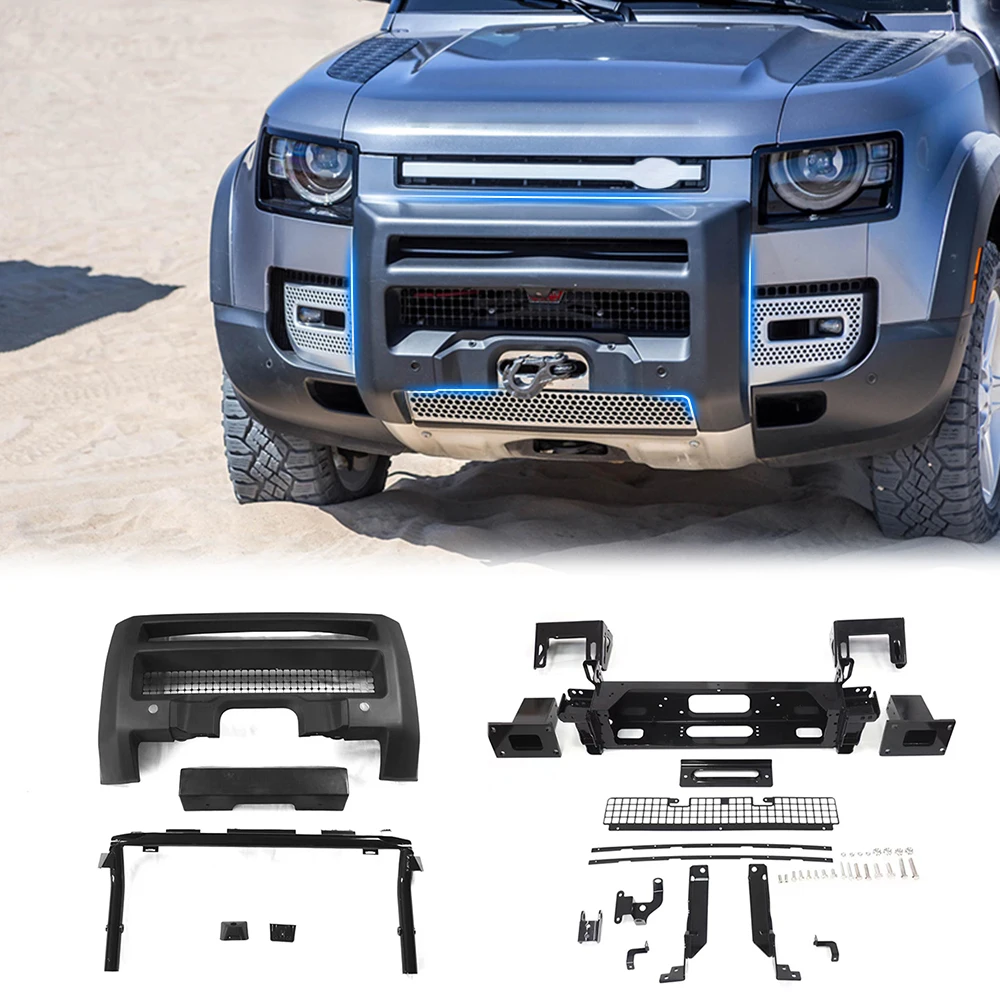 New Design Bumper Guard Defender Accessories Front Bumper With Wnch Bracket For Land Rover Defender 2020