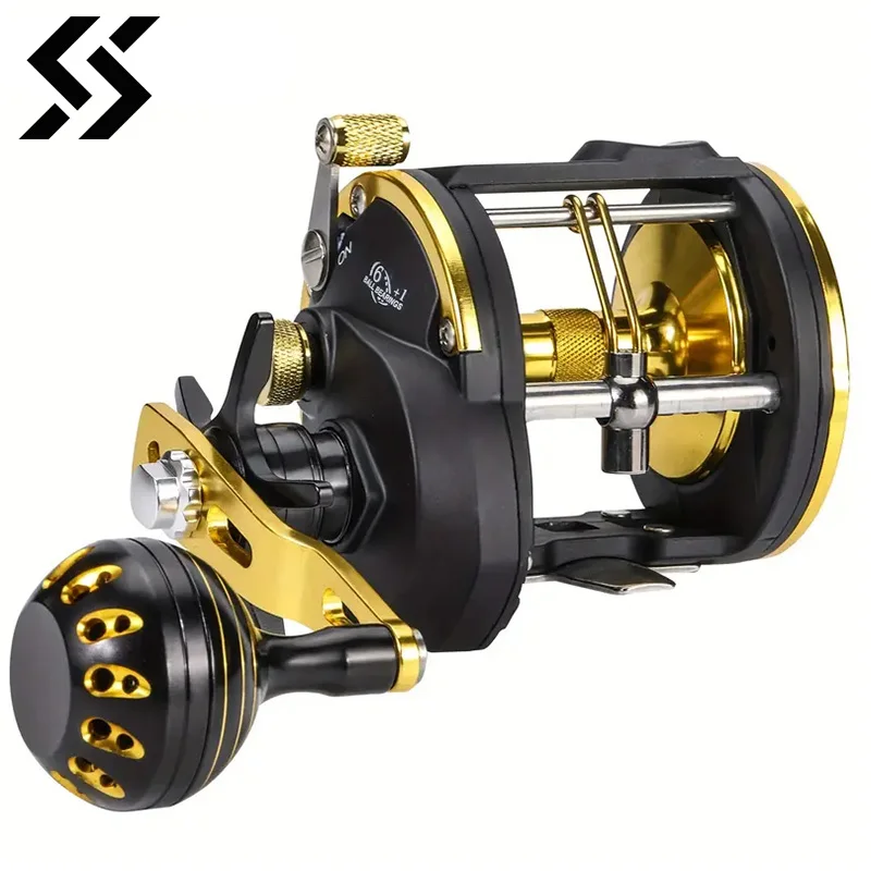 Sougayilang Trolling Fishing Reels 6BB 4.1:1 High Speed Ratio Super Strong Right Hand Reel Max Drag 28kg for Sea Fishing Tackle